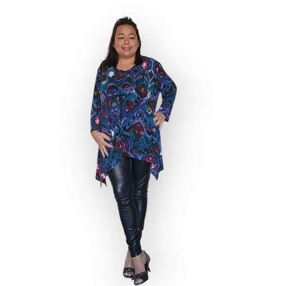 Stylish Blue and Purple Women's Tunic - Picture 14 of 16